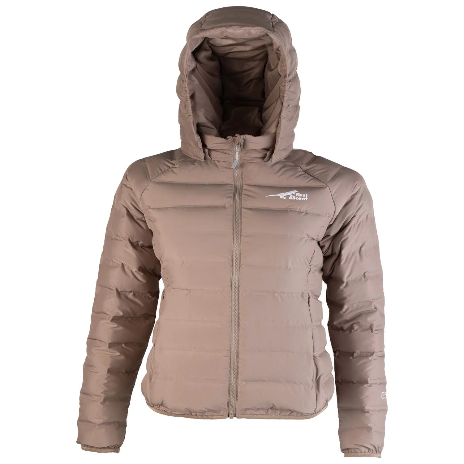 First Ascent Downtown Hooded Puffer Jacket Krystal Waters Pecan Brown L