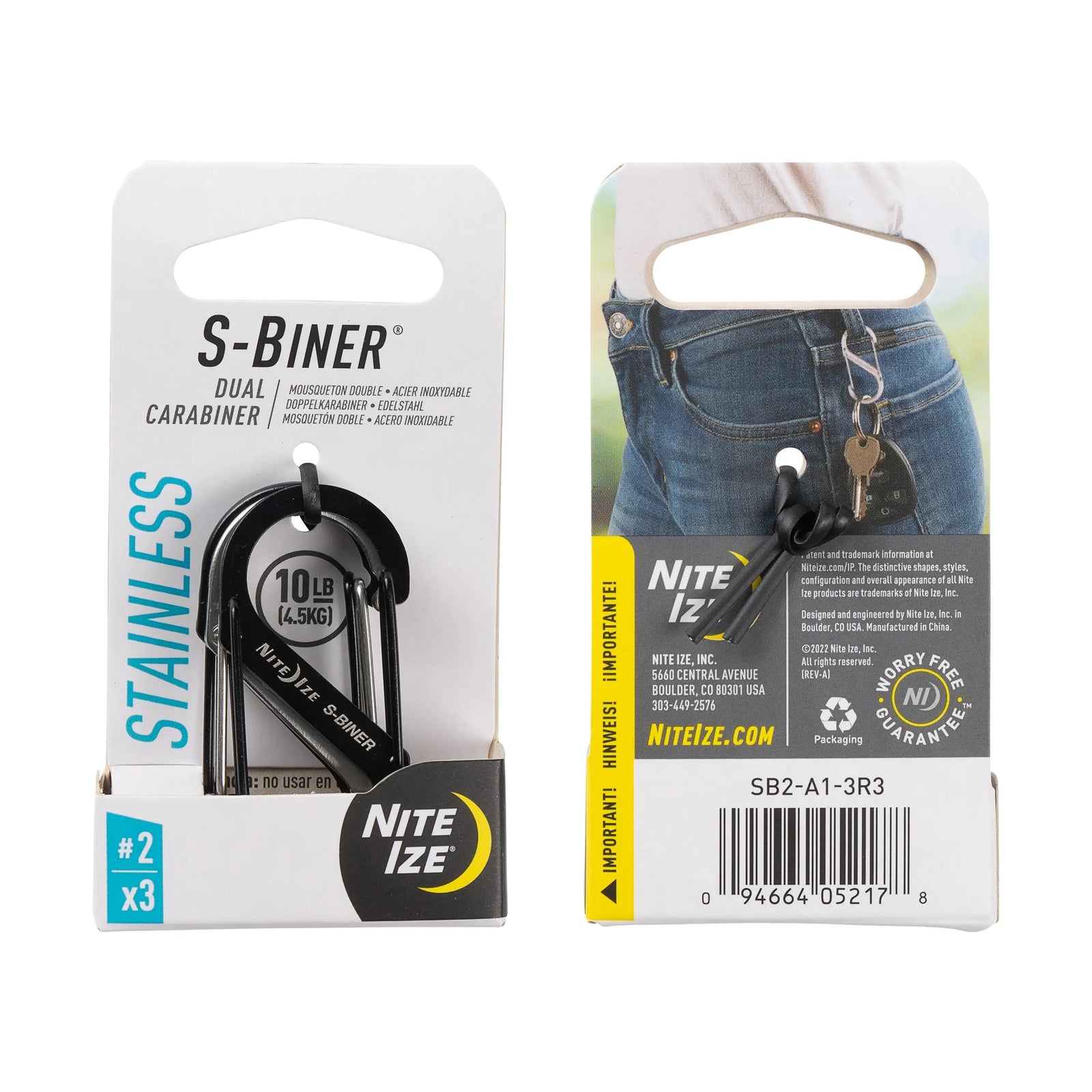 Nite Ize S-Biner Stainless Steel #2 3-Pack